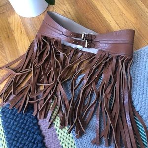 BCBG leather Fringe Belt